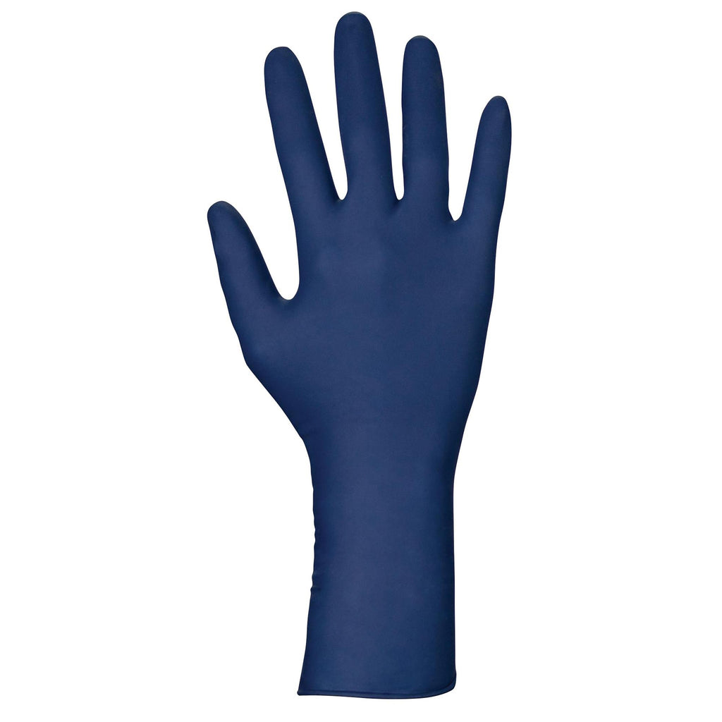 Powder-Free Exam Grade Latex Disposable Gloves. Size Medium. Blue, 14 mil Thickness, 12" Length. Fully Textured for Superior Grip. Single Use. Pack of 50